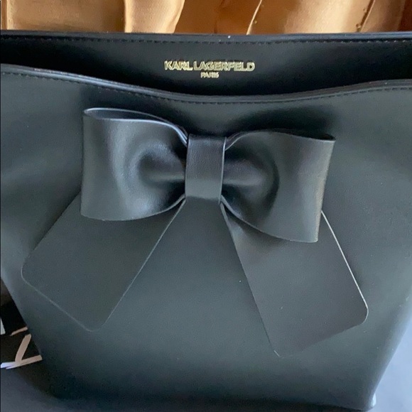 New Karl lagerfeld black bow handbag crossbody - Picture 2 of 6